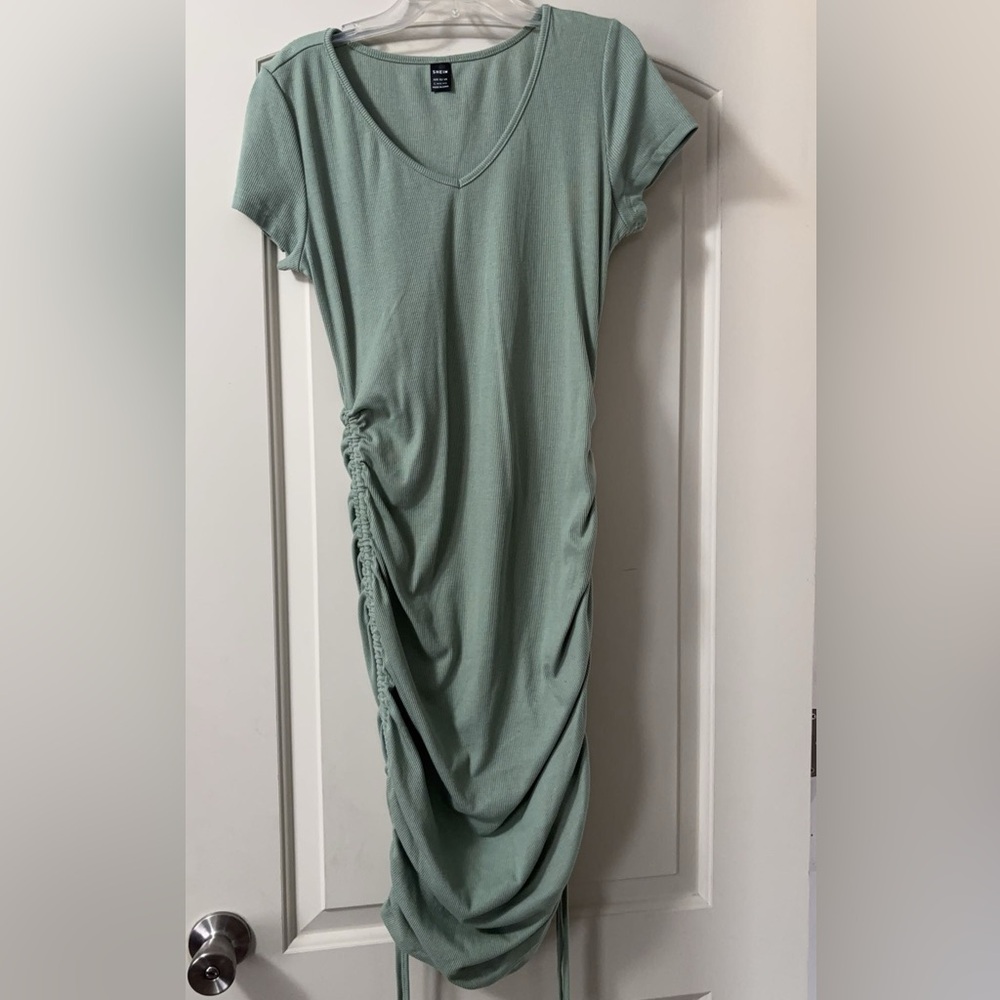Sage Green Ruched Dress